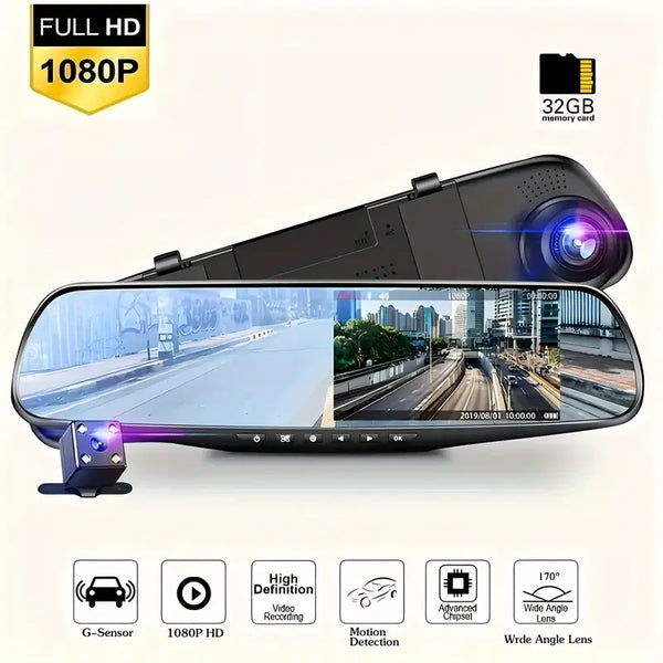 4.2" Wide-Angle Mirror Dash Cam