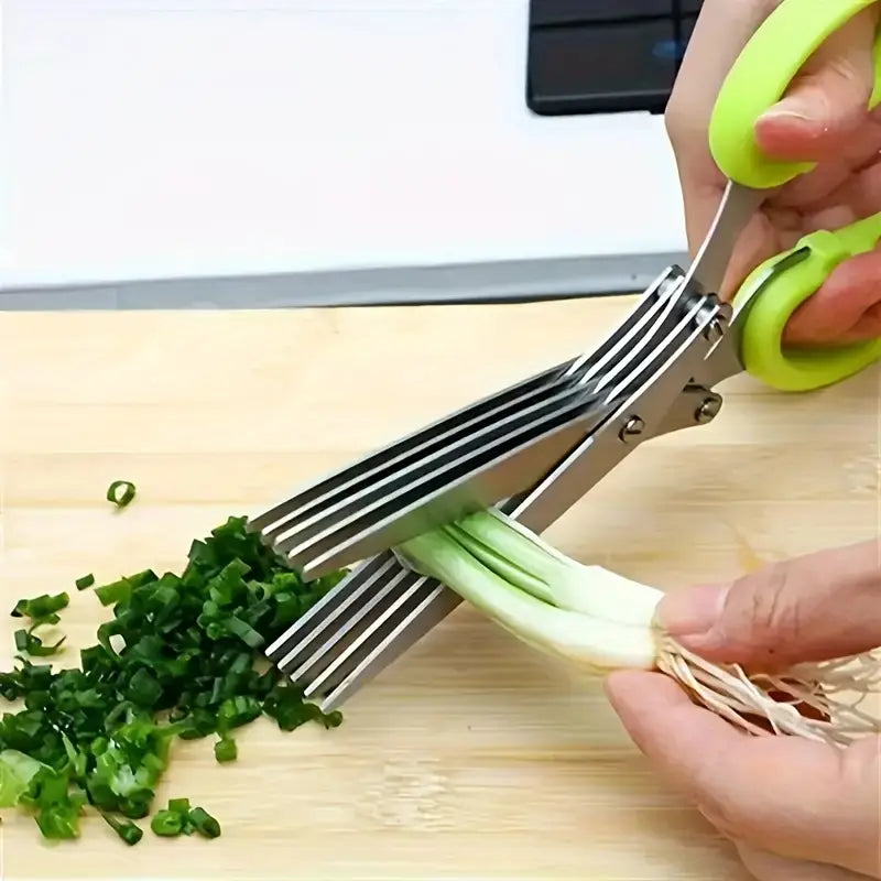 Multifunctional 5-Layer Stainless Steel Kitchen Scissors