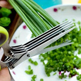 Multifunctional 5-Layer Stainless Steel Kitchen Scissors