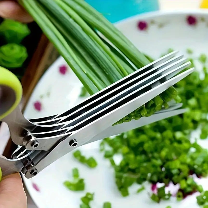 Multifunctional 5-Layer Stainless Steel Kitchen Scissors