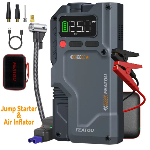 Portable 5000A Car Jump Starter with Digital Display